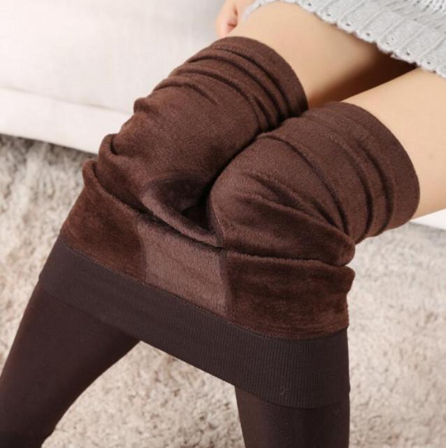 YGYEEG Women Pants Candy Colors Women Pants Plus Velvet Thick Warm Leggings For Winter Ladies Super Elastic Women's Clothing