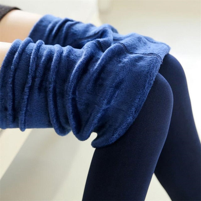 YGYEEG Women Pants Candy Colors Women Pants Plus Velvet Thick Warm Leggings For Winter Ladies Super Elastic Women's Clothing